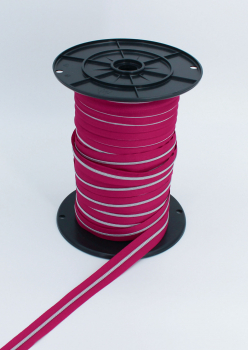 Endlosreißverschluss metallisiert schmal fuchsia/silber (1m)